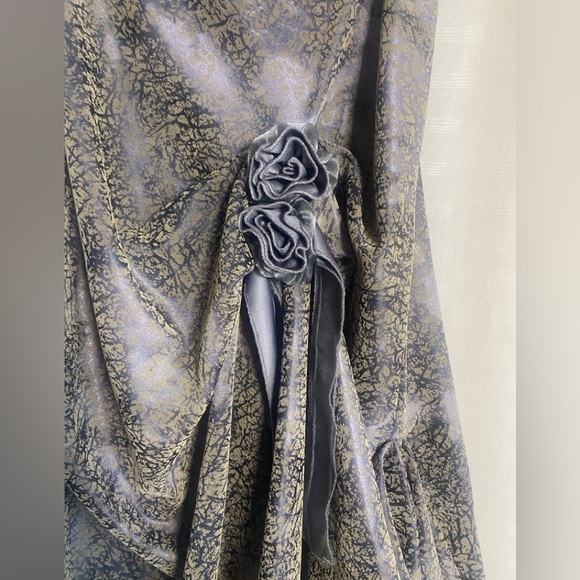 ELODIE Skirt Size M Iridescent Purple Gray Gathered Skirt NeoGothic Steampunk - Picture 6 of 14